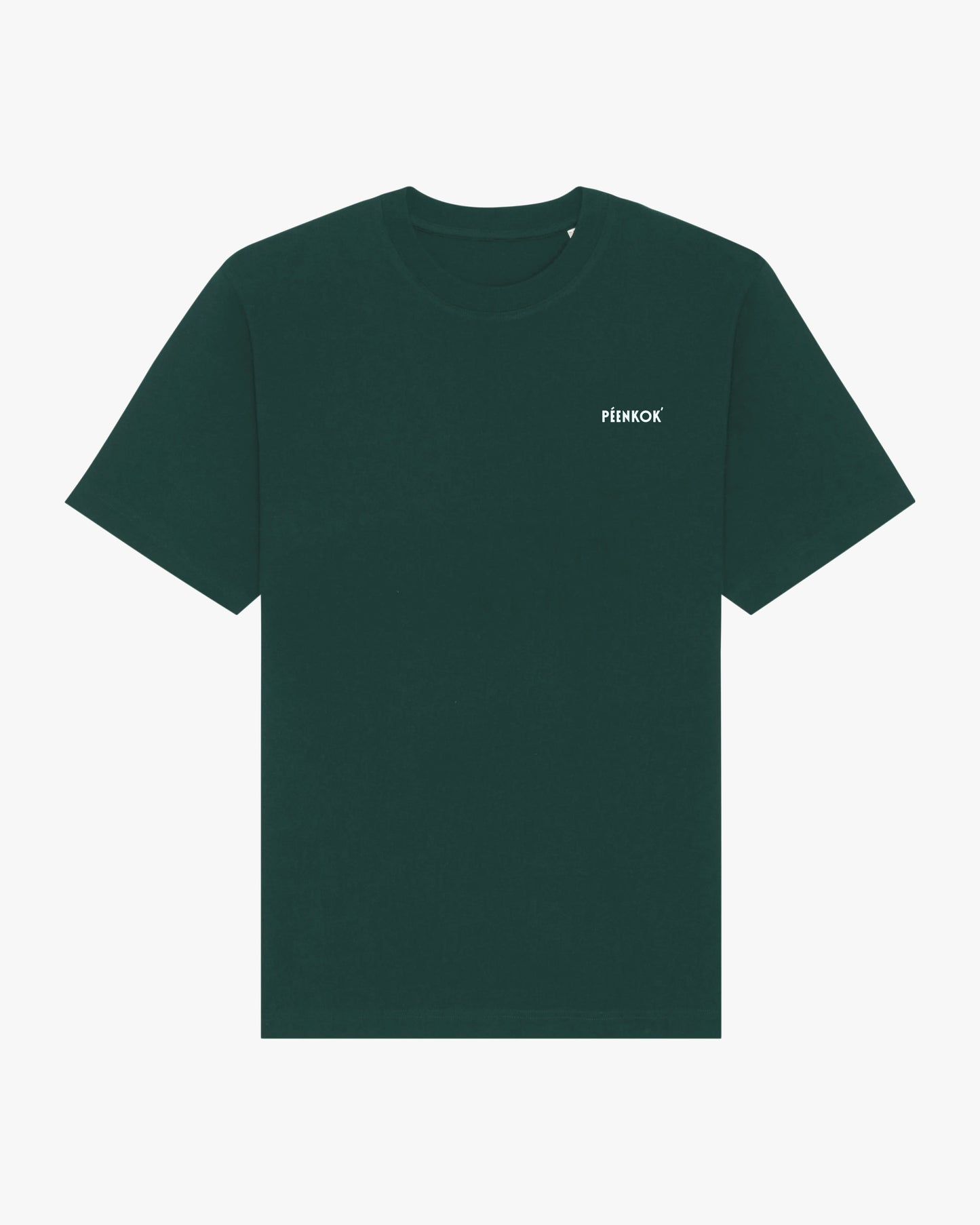 PÉENKOK' | ORGANIC COTTON SUSTAINABLE FASHION GREEN EMBROIDERED T-SHIRT