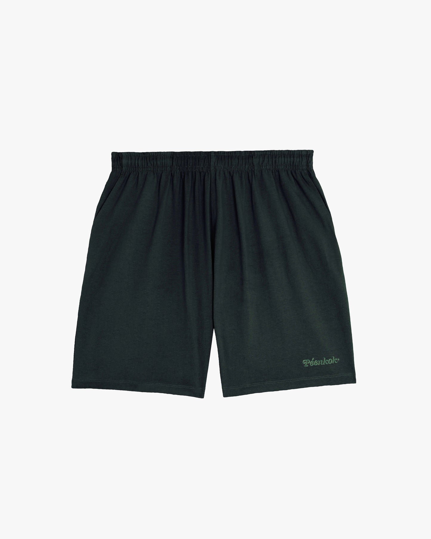 PÉENKOK' | ORGANIC COTTON BLACK EMBROIDERED SHORT