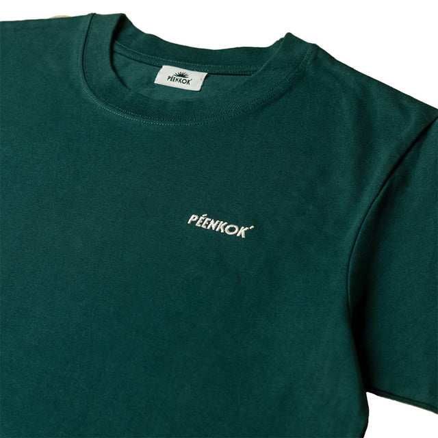 PÉENKOK' | ORGANIC COTTON SUSTAINABLE FASHION GREEN EMBROIDERED T-SHIRT